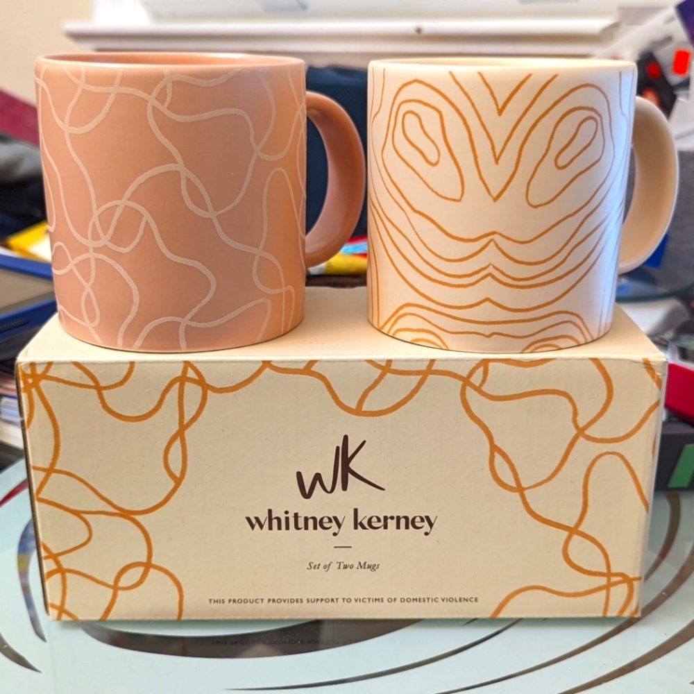 Whitney Kerney Set of Two Mugs New